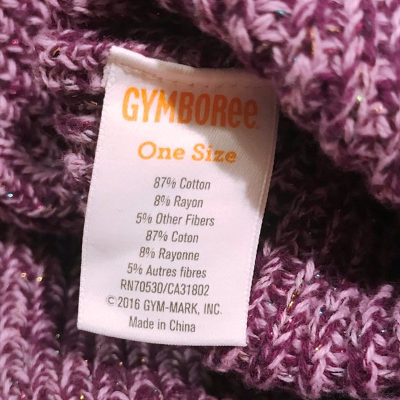 Gymboree Sparkly Purple Knit Leg Warmer Girls One Size Dance Warm Up Ballet Jazz - Picture 3 of 3